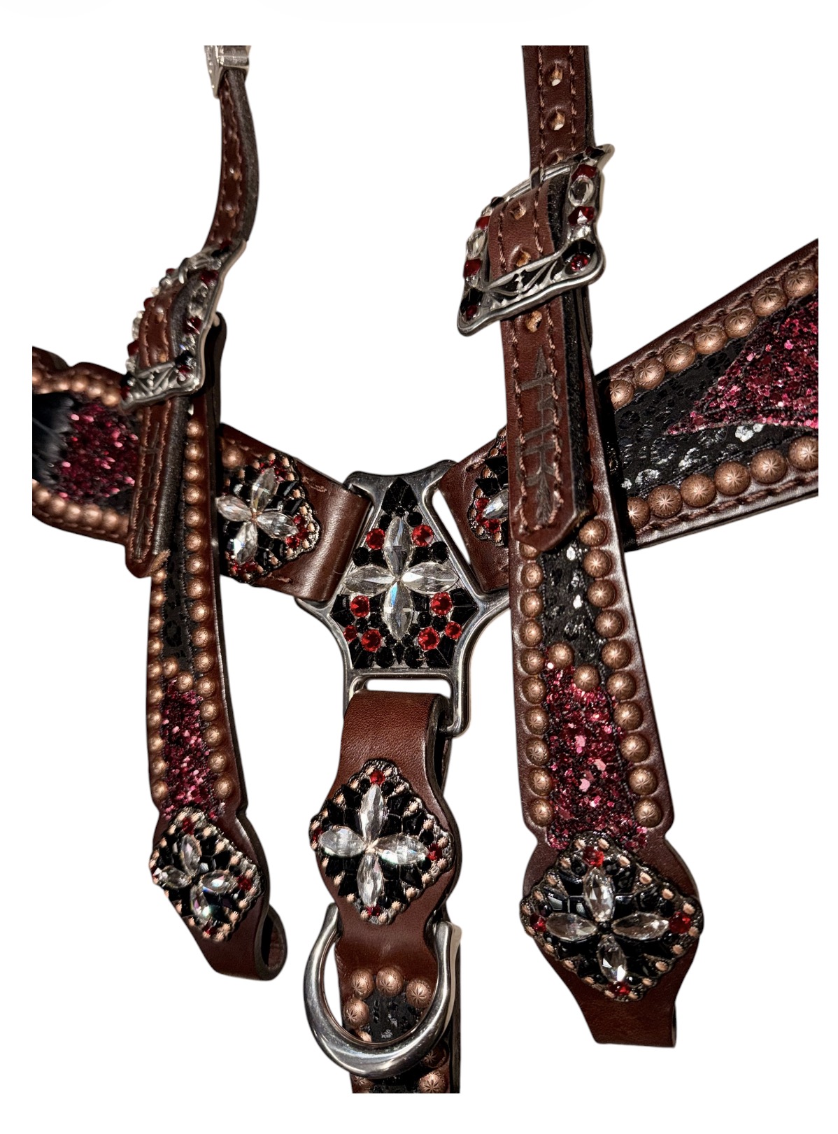 Rockn’ Wilsons Burgundy Chunky Glitter w/ Cross Stitch - Image 3