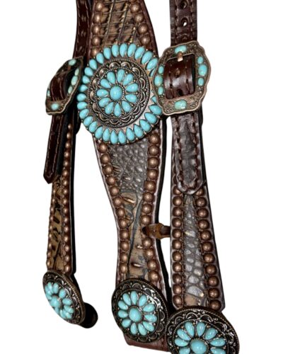 Alternative view of Rockn’ Wilsons Copper Frosted Brown Gator w/ Turquoise