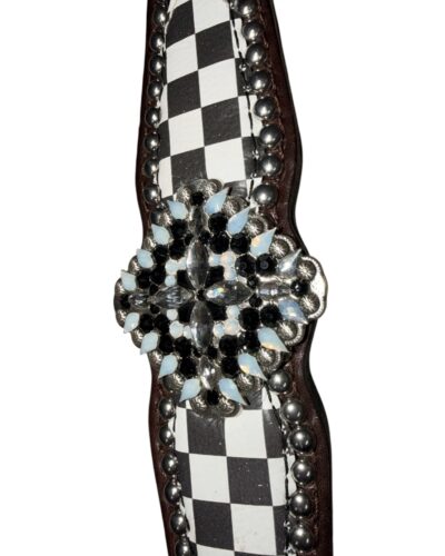 Rockn’ Wilsons Black Checker Print Breastcollar w/ XL Conchos - Image 2