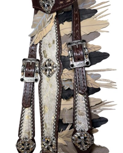 Rockn’ Wilsons Gold Acid Wash Cowhide & Feathers - Image 2