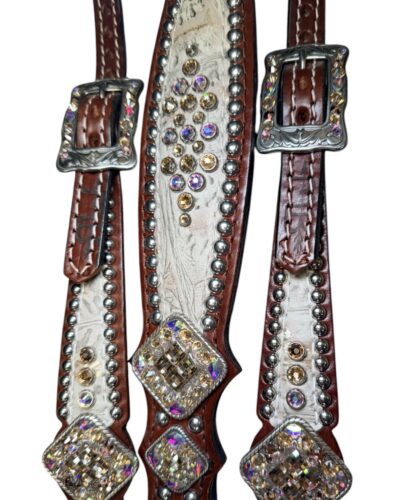 Rockn’ Wilsons Cream Gator w/ Rope Edge Crystal Conchos - Image 2