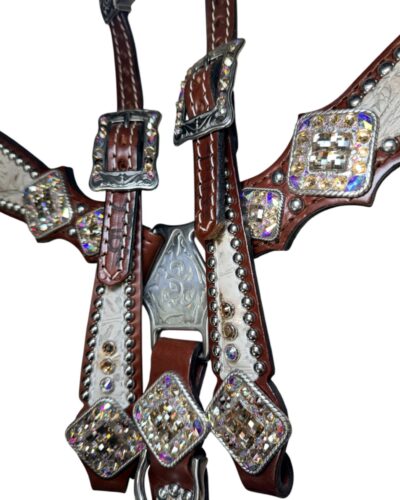 Rockn’ Wilsons Cream Gator w/ Rope Edge Crystal Conchos - Image 3