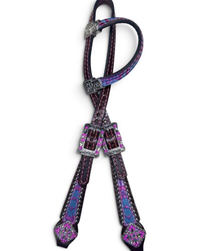 Rockn’ Wilsons Pink & Purple Aztec Headstall
