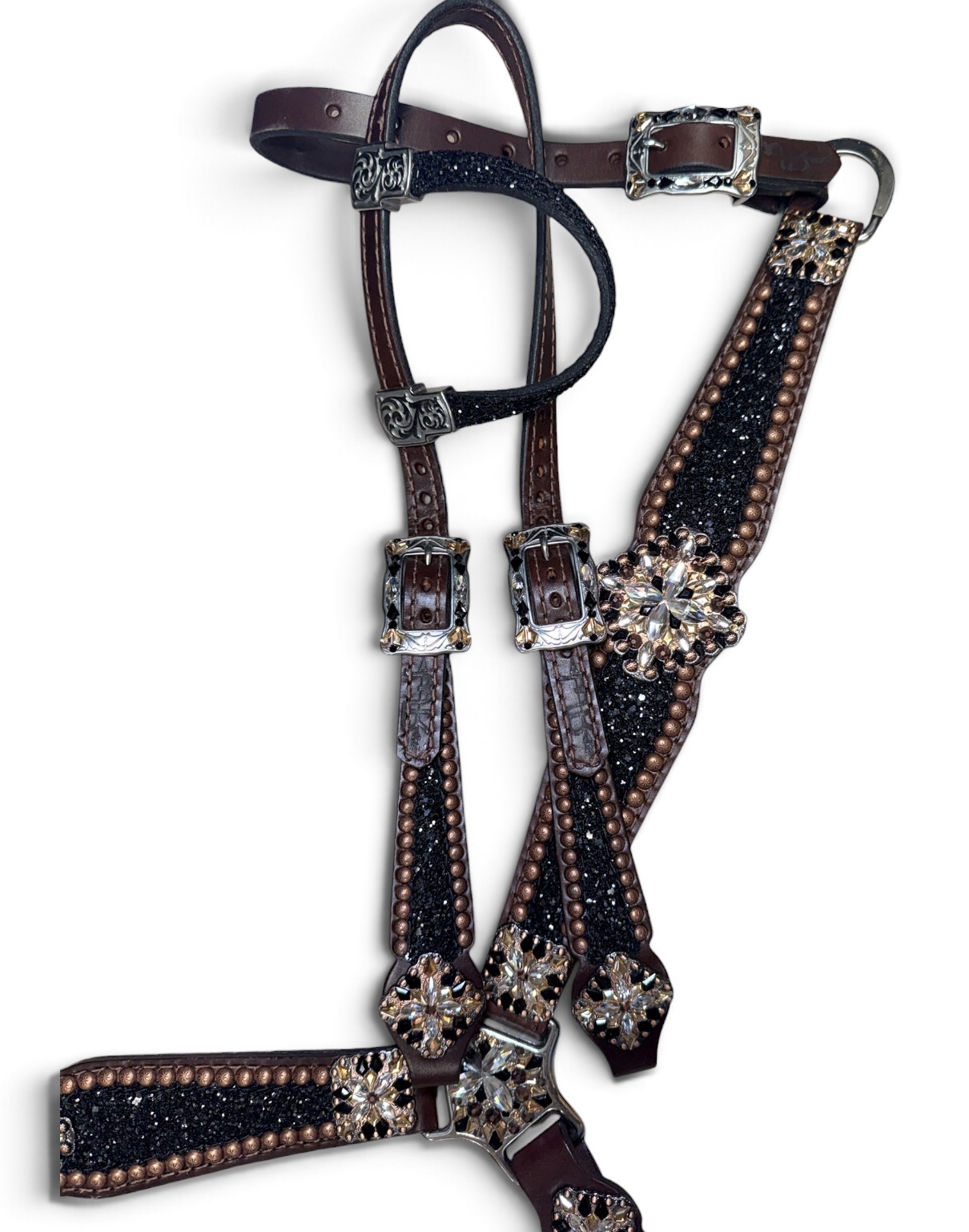 Rockn’ Wilsons Black Chunky Glitter w/ XL Conchos