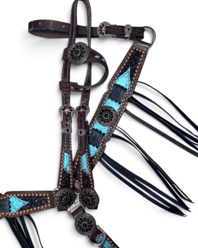 Rockn’ Wilson’s Turquoise & Black Chunky Glitter w/ Cross Stitch