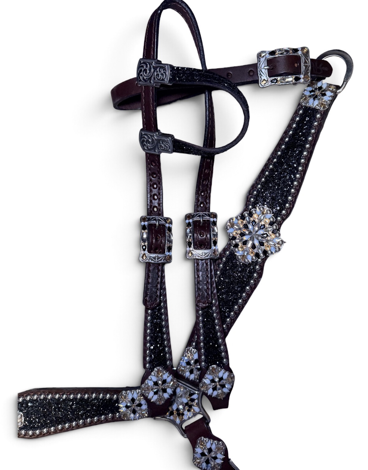 Rockn’ Wilsons Black Chunky Glitter w/ XL Conchos