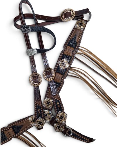 Rockn’ Wilsons Black Cheetah Over Brown w/ Cross Stitch