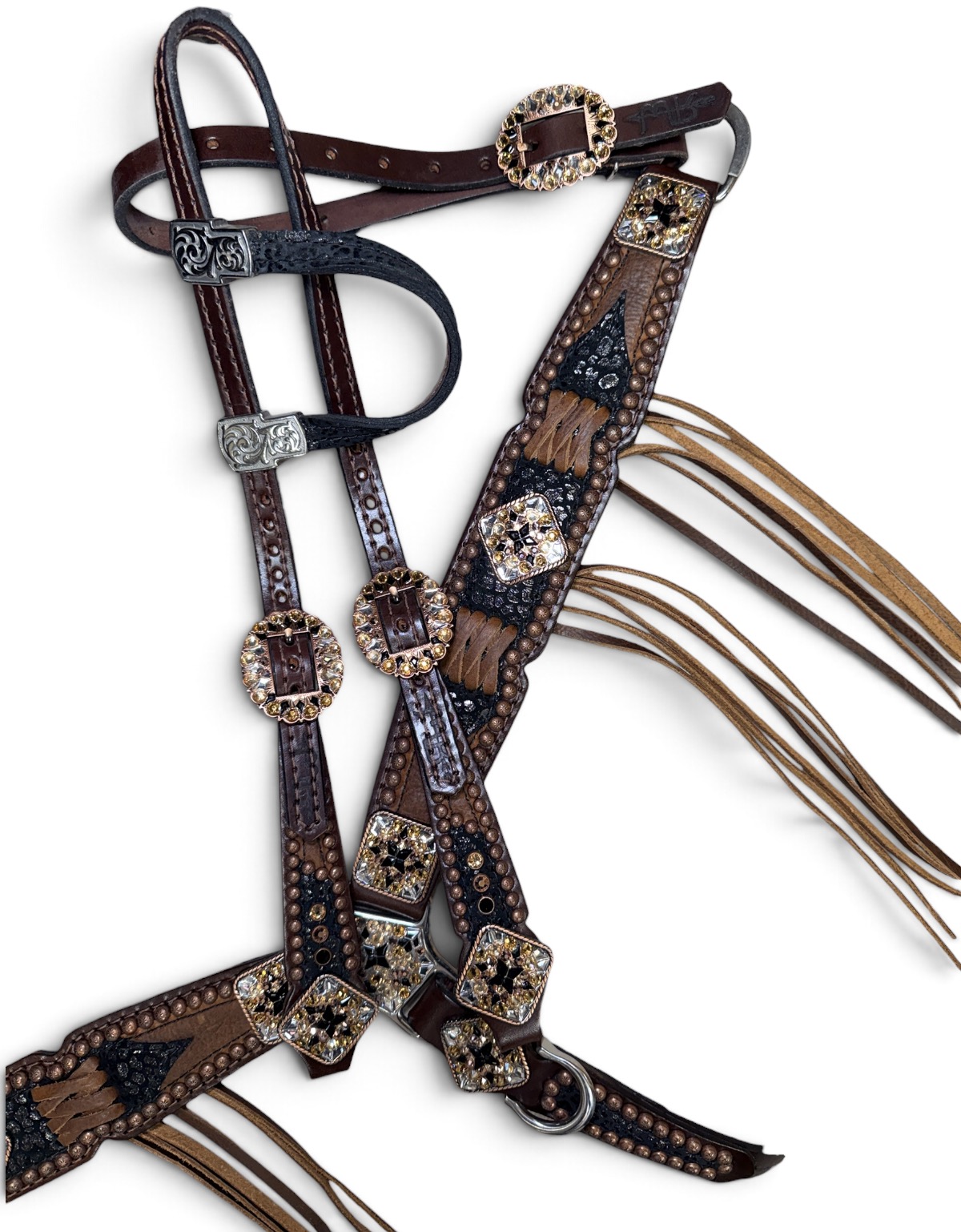 Rockn’ Wilsons Black Cheetah Over Brown w/ Cross Stitch