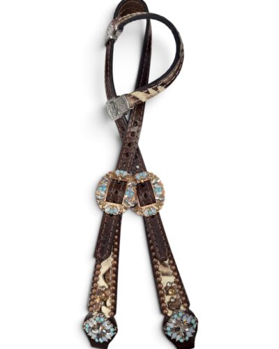 Rockn’ Wilsons White Laredo Headstall w/ Turquoise