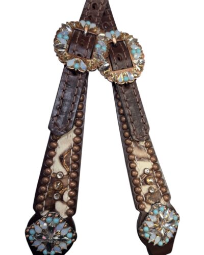 Rockn’ Wilsons White Laredo Headstall w/ Turquoise - Image 2