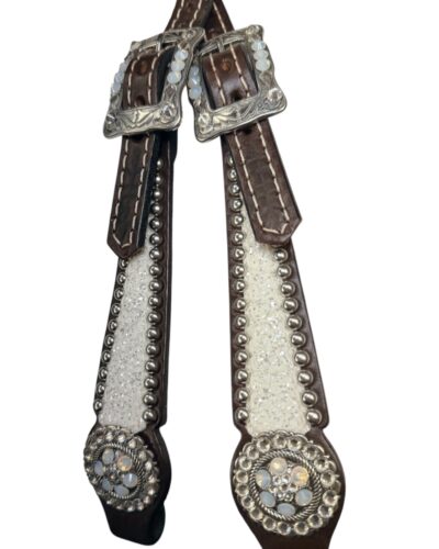 Rockn’ Wilsons Chunky White Glitter Headstall - Image 2