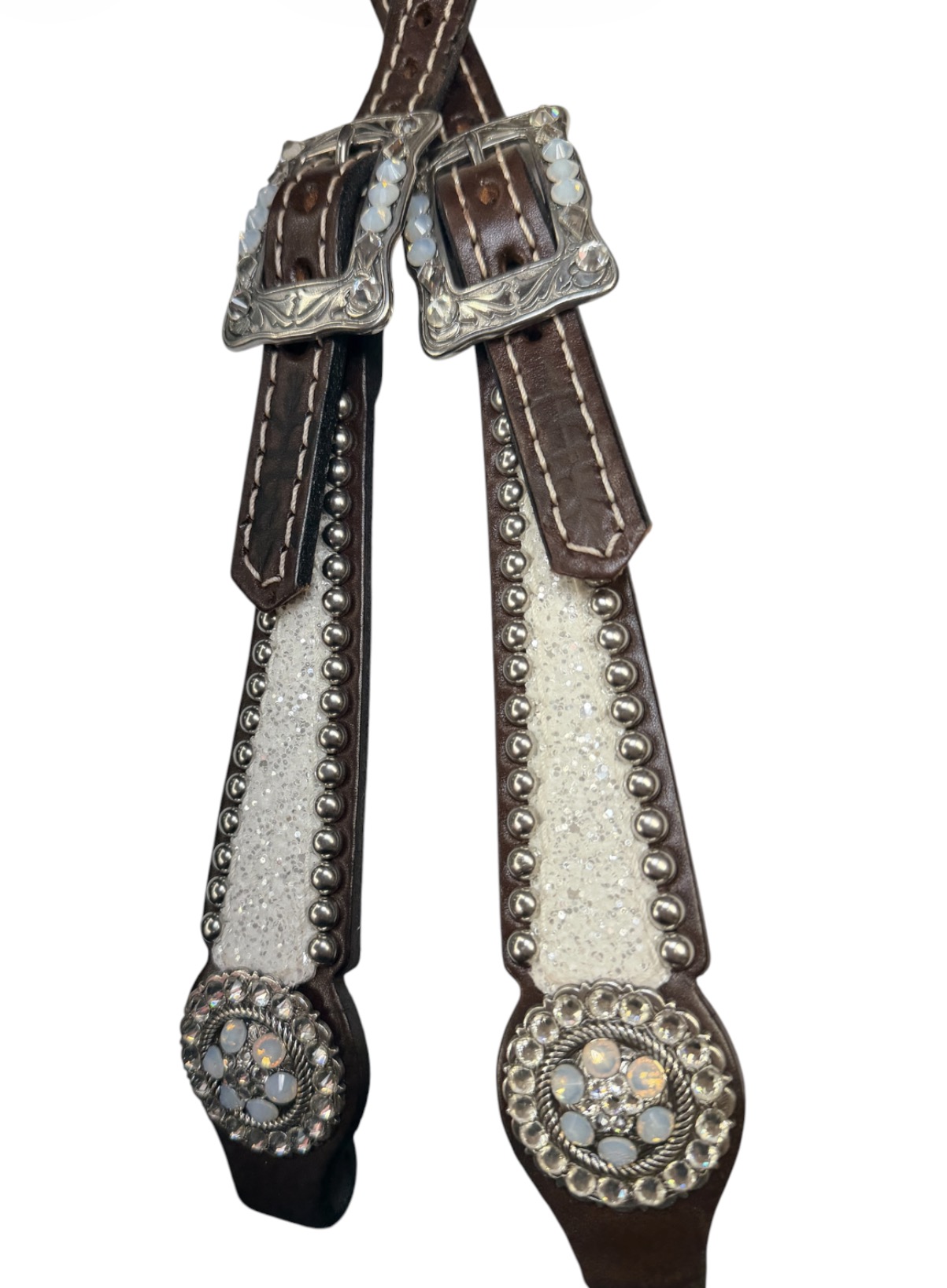 Rockn’ Wilsons Chunky White Glitter Headstall - Image 2