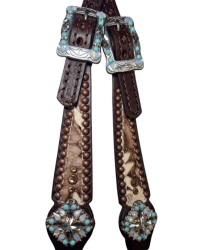 Rockn’ Wilsons White Laredo Headstall w/ Turquoise - Image 2