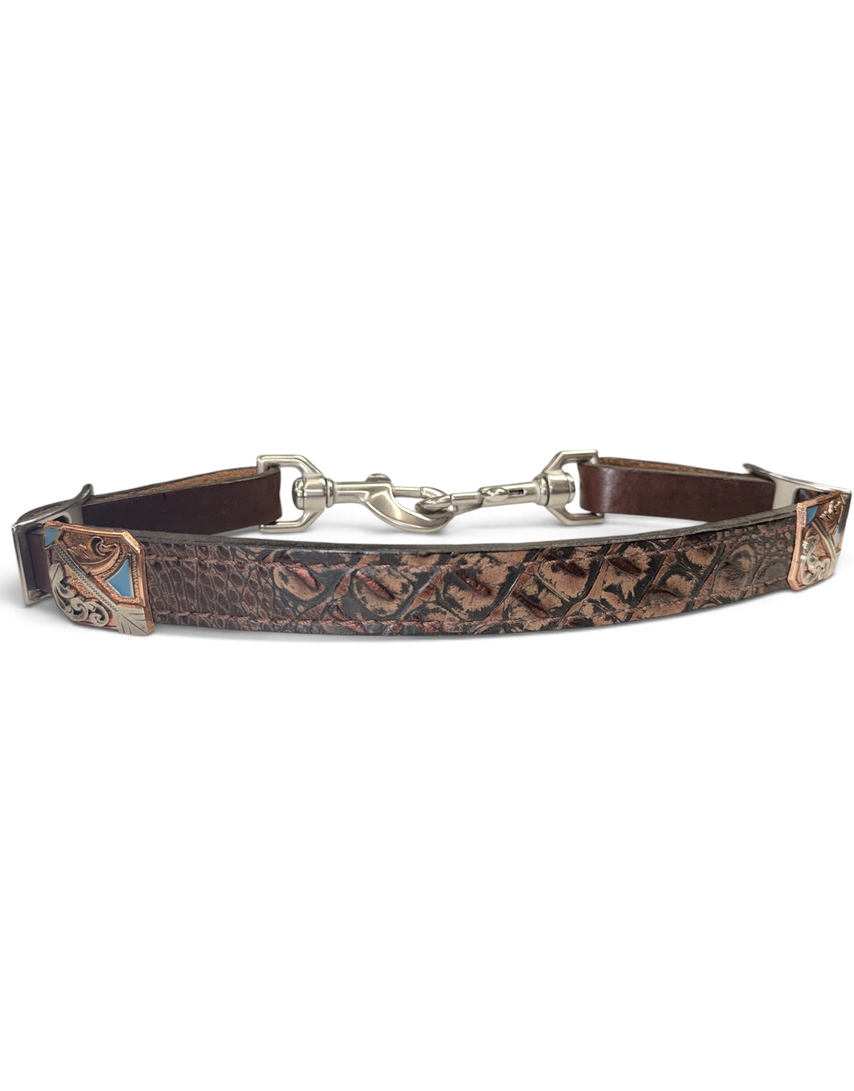 Rockn’ Wilsons Brown Gator Wither Strap w/ Arrow Conchos