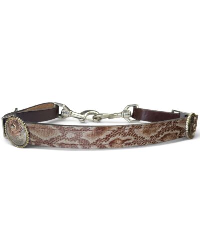 Rockn’ Wilsons Brown Python Wither Strap w/ Flower Conchos