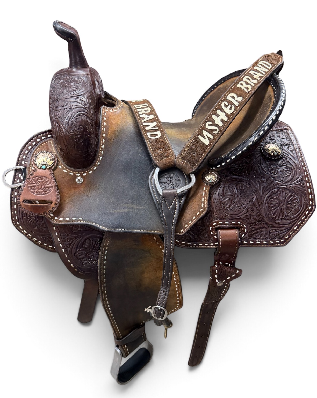 Used 15’’ Branded Usher Barrel Saddle