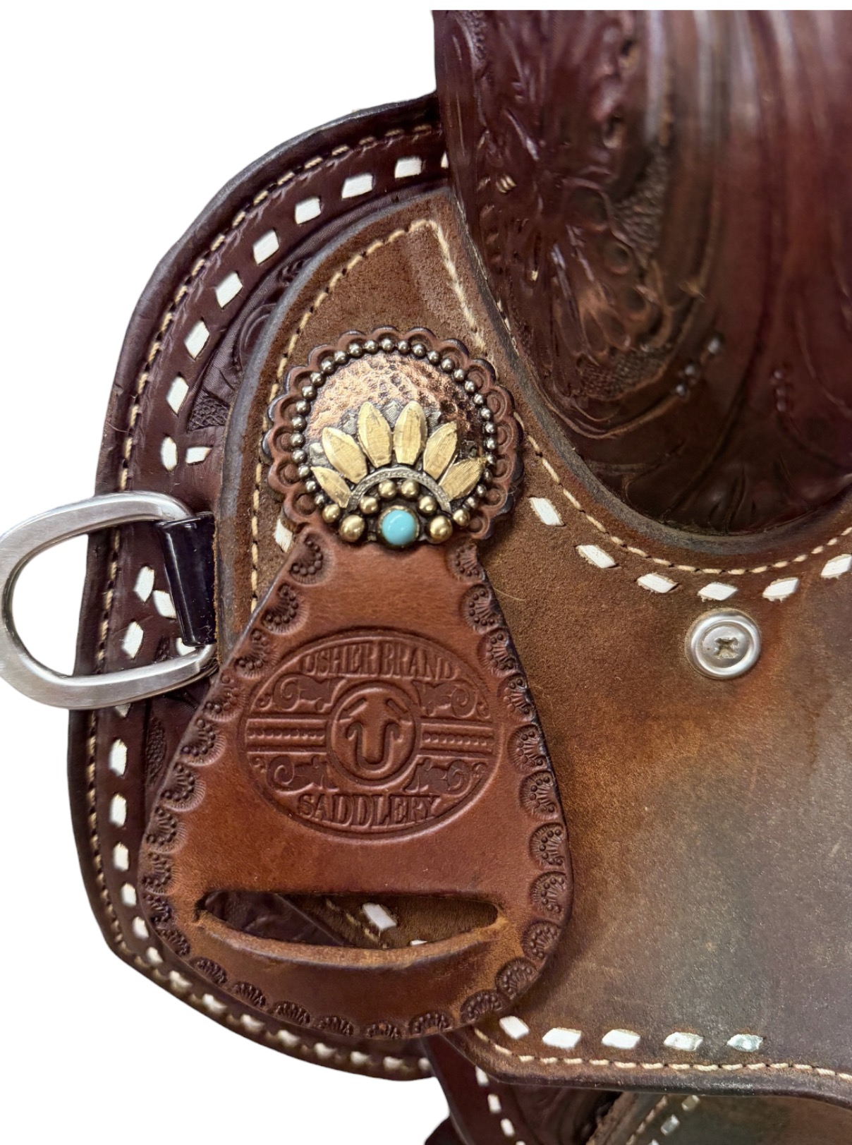 Used 15’’ Branded Usher Barrel Saddle - Image 5