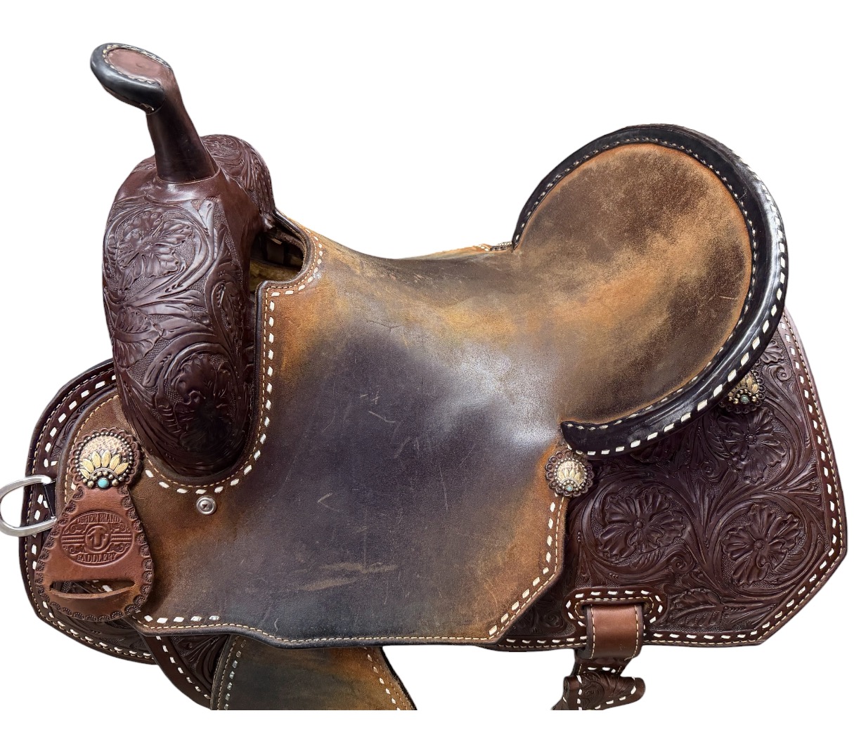 Used 15’’ Branded Usher Barrel Saddle - Image 6