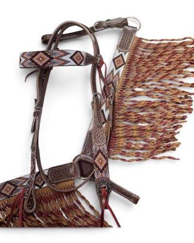Brown Diamond Beaded Headstall & Breastcollar Set