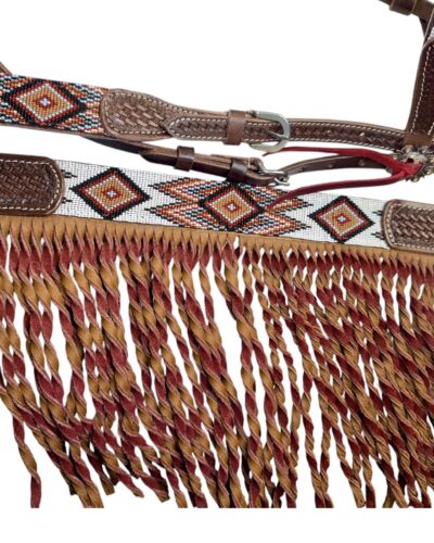 Brown Diamond Beaded Headstall & Breastcollar Set - Image 2