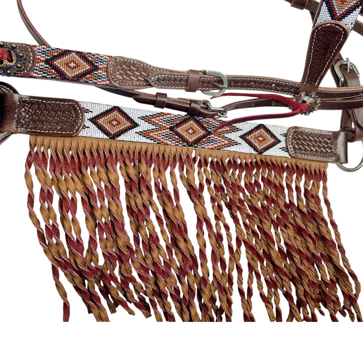 Brown Diamond Beaded Headstall & Breastcollar Set - Image 2