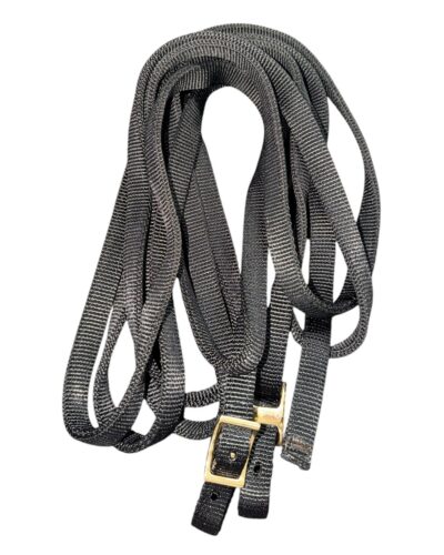 Alternative view of Black Nylon Halter Bridle w/ Split Reins