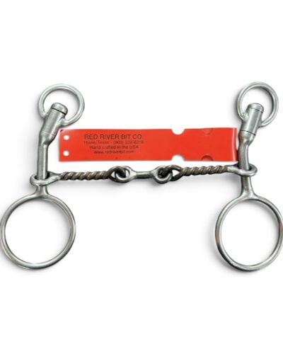Red River Bit Co. Short Shank 3pc Twisted Wire Dogbone Gag Bit
